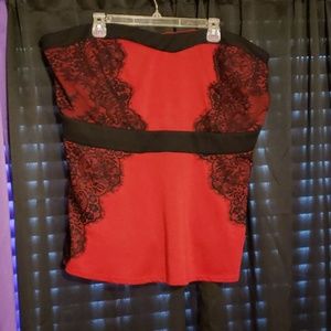 Red and black torrid top